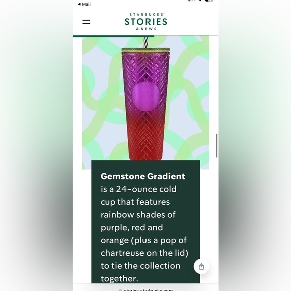 Starbucks Spring 2024 Gemstone Gradient Collab x Shae Anthony. NWT. Wow piece! - Picture 11 of 11